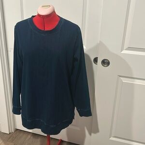 Lands End Long Sleeve Navy Dark Blue Cozy Outdoors Loungewear Size Large